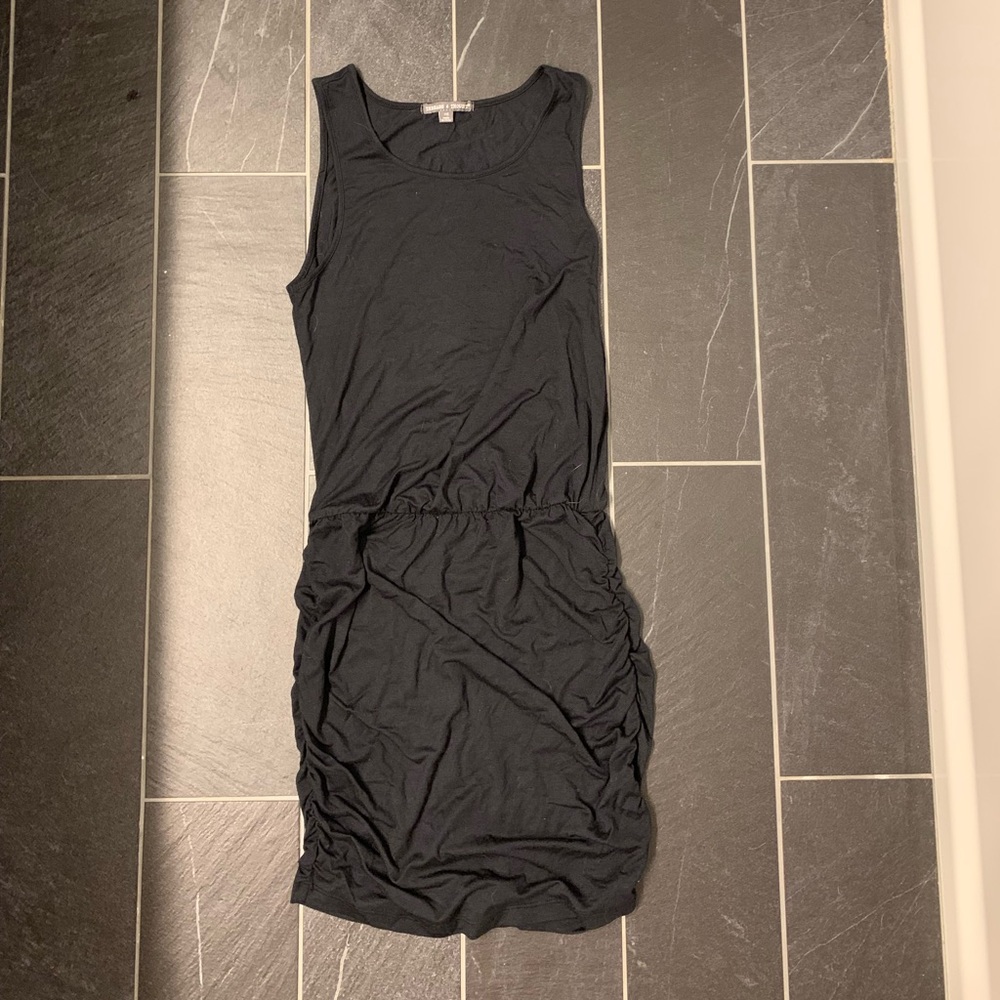 Scrunchy black tank dress